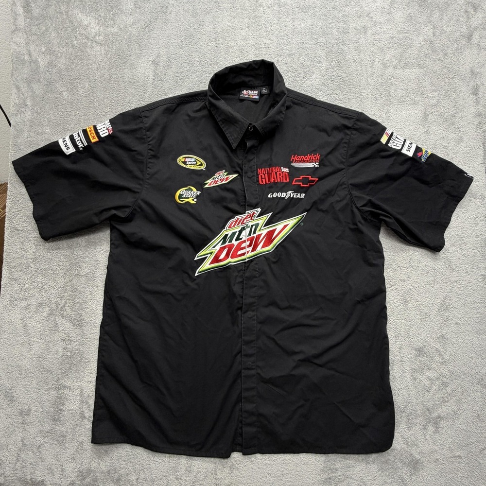 Chase Authentics‎ Shirt Mens 2XL Black NASCAR Motorsports Racing Embroidered